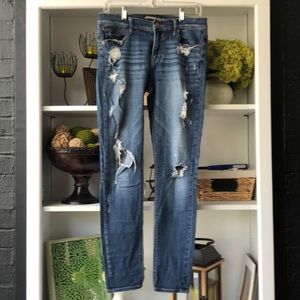 Express mid rise distressed denim